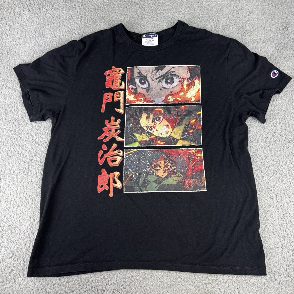 RARE Demon Slayer X Champion - Hinokami - Koyoharu Gotoge - T‎ Shirt  Medium